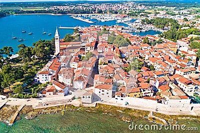 Novigrad Istarski historic coastal town aerial view Stock Photo