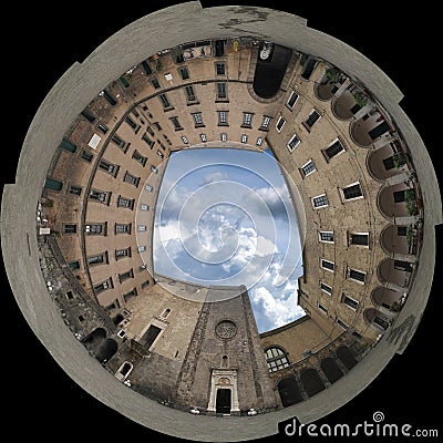 Novo new castle maschio Angioino Naples 360 degrees view Stock Photo