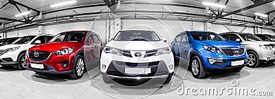 Car showroom of city crossovers Editorial Stock Photo