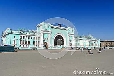 Novosibirsk railway station. It was built in 1939. Russia Editorial Stock Photo