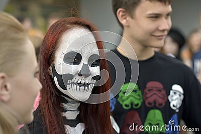 NOVOSIBIRSK, RUSSIA - JUNE 4, 2016: Young people dressed in cost Editorial Stock Photo