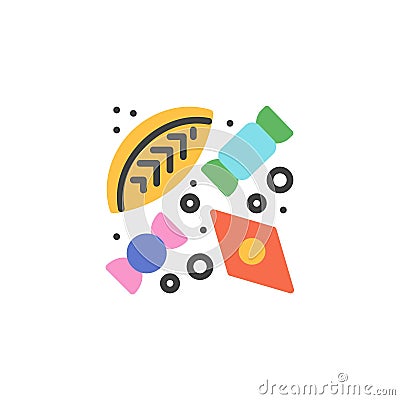 Novruz Sweets flat icon Vector Illustration