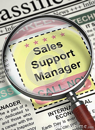 Now Hiring Sales Support Manager. 3D. Stock Photo