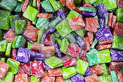 Now and Later vintage fruit candies Editorial Stock Photo