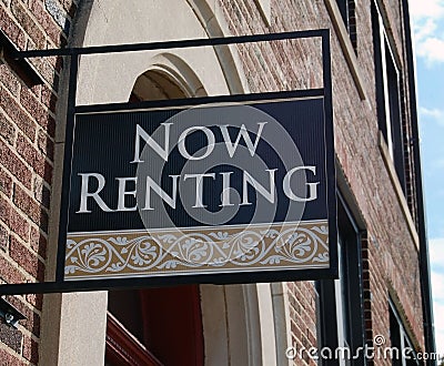 Now Renting sign Stock Photo