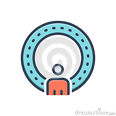 Color illustration icon for Nowhere, quo and circle Cartoon Illustration