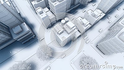 Nowożytnego miasta ruchu drogowego uliczny widok z lotu ptaka 4K Nowożytnego miasta ruchu drogowego uliczny widok z lotu ptaka 4K