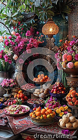 Nowruz, persian new year traditional decorations Stock Photo