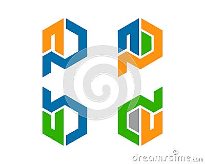 np ub du logo letter logo template Vector Illustration