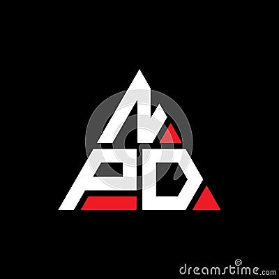 NPC triangle letter logo design with triangle shape. NPC triangle logo design monogram. NPC triangle vector logo template with red Vector Illustration