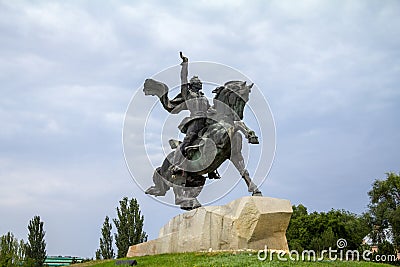 Alexander Suvorov Statue in Tiraspol, Transnistria, Moldova. Aleksandr Suvorov is the founder of the city, and a major Russian mil Stock Photo