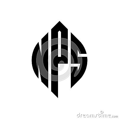NPS circle letter logo design with circle and ellipse shape. NPS ellipse letters with typographic style. The three initials form a Vector Illustration