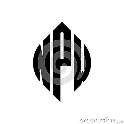 NPW circle letter logo design with circle and ellipse shape. NPW ellipse letters with typographic style. The three initials form a Vector Illustration