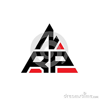 NRP triangle letter logo design with triangle shape. NRP triangle logo design monogram. NRP triangle vector logo template with red Vector Illustration