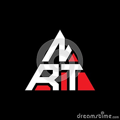 NRT triangle letter logo design with triangle shape. NRT triangle logo design monogram. NRT triangle vector logo template with red Vector Illustration