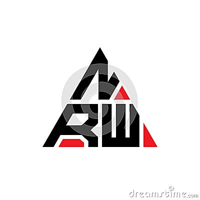 NRW triangle letter logo design with triangle shape. NRW triangle logo design monogram. NRW triangle vector logo template with red Vector Illustration