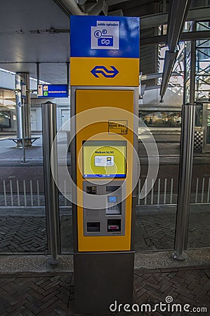 NS Charging Public Tranport Card At The Train Station At Hoofddorp The Netherlands Editorial Stock Photo