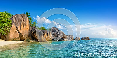 Nse source d'argent beach on la digue island seychelles Stock Photo