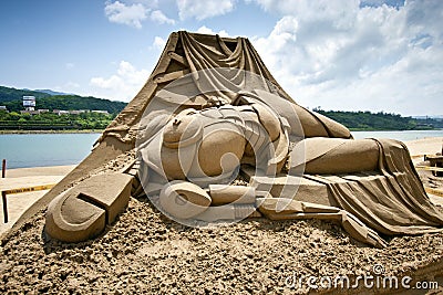 Nsect sand sculpture Editorial Stock Photo