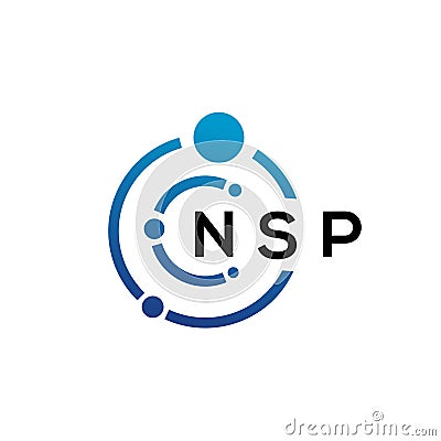 NSP letter technology logo design on white background. NSP creative initials letter IT logo concept. NSP letter design Vector Illustration