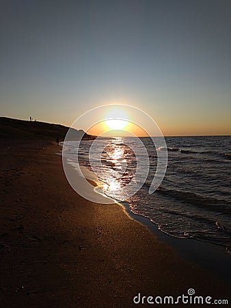 Sunset on the Azov Sea Stock Photo