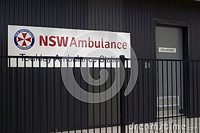 NSW Ambulance sign Editorial Stock Photo