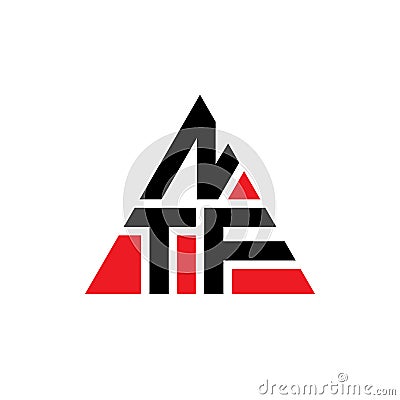 NTF triangle letter logo design with triangle shape. NTF triangle logo design monogram. NTF triangle vector logo template with red Vector Illustration