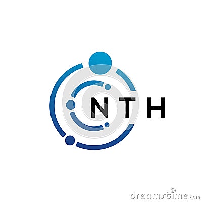 NTH letter technology logo design on white background. NTH creative initials letter IT logo concept. NTH letter design Vector Illustration