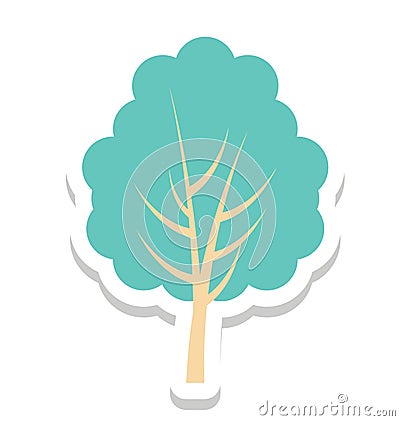 Tree, Forest Color Isolated Vector Icon Stock Photo