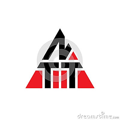 NTT triangle letter logo design with triangle shape. NTT triangle logo design monogram. NTT triangle vector logo template with red Vector Illustration