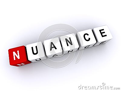 nuance word block on white Stock Photo