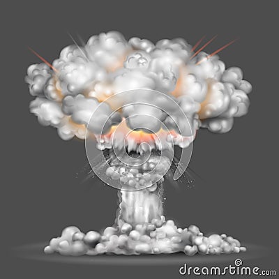 Nuclear bomb explosion Vector Illustration