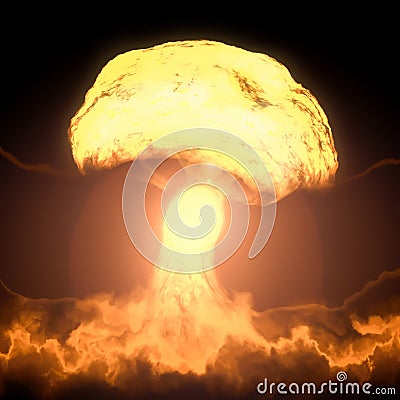 Nuclear bomb explosion Stock Photo