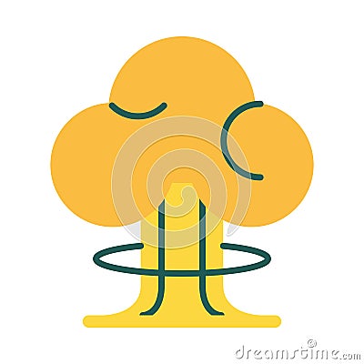 Nuclear bomb explosion military force icon Vector Illustration