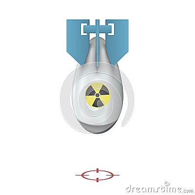 The nuclear bomb. Realistic vector aviation atom bomb isolated on white background. Vector illustration Vector Illustration