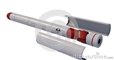 Nuclear Cruise missile. 3D render Stock Photo