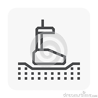 Nuclear density testing, geotechnical engineering vector icon Vector Illustration