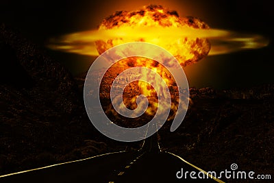 nuclear explosion Stock Photo