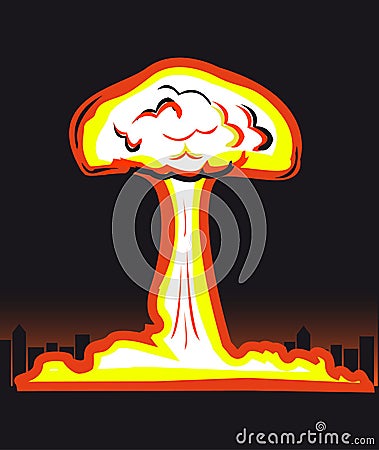 Nuclear explosion Vector Illustration