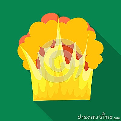 Nuclear explosion icon in flat style isolated on white background. Explosions symbol stock vector illustration. Vector Illustration