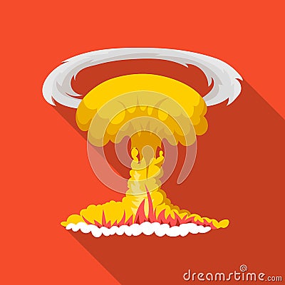 Nuclear explosion icon in flat style isolated on white background. Explosions symbol stock vector illustration. Vector Illustration