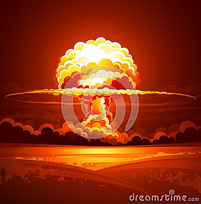 Nuclear explosion Vector Illustration