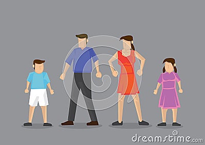 Nuclear Family with Two Children Vector Illustration Vector Illustration