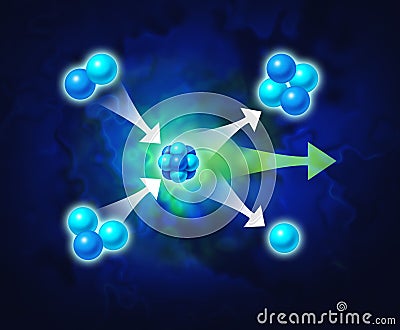 Nuclear Fusion Energy Cartoon Illustration