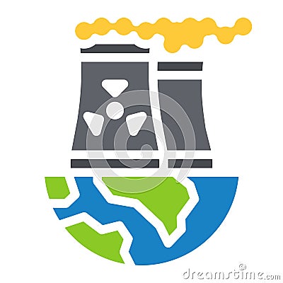 nuclear plant,industry,ecology,environment, icon Vector Illustration