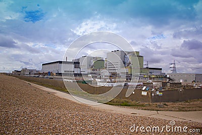 Nuclear power electricity station at Dungeness in Kent Editorial Stock Photo