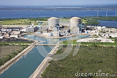 Nuclear power plant. Stock Photo