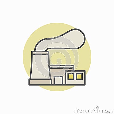 Nuclear power plant colorful icon Vector Illustration