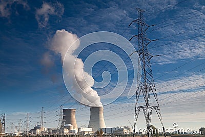 Nuclear power plant electrical energy Stock Photo