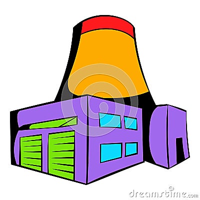 Nuclear power plant icon, icon cartoon Vector Illustration